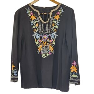 Beautiful embroidered black tunic
